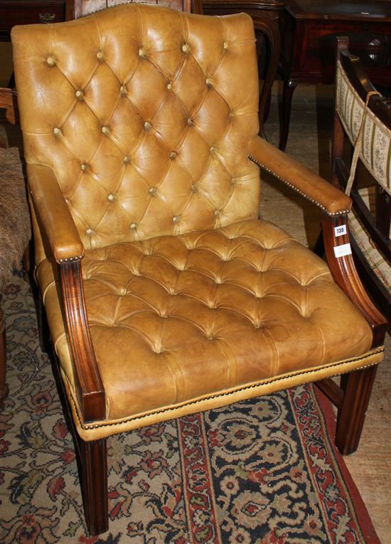 Gainsborough leather elbow chair